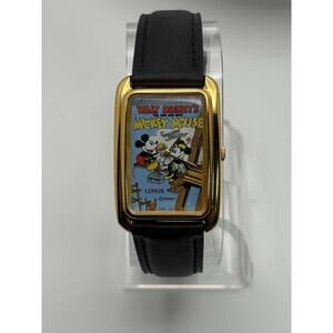 Disney Lorus "Building A Building" Mickey & Minnie Mouse Watch - Rectangular